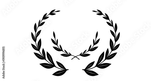 laurel, wreath, award, silhouette, victory, honor, achievement, success, champion, winner, prize, medal, excellence, prestige, glory, triumph, emblem, symbol, badge, crest, decorative, ceremonial, rec
