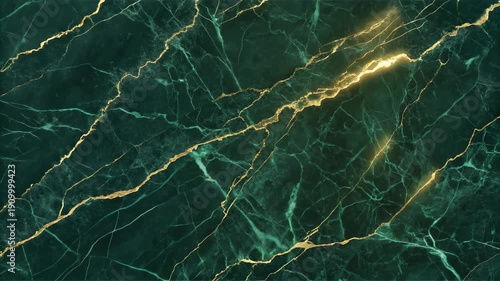 Dark green marble texture gold vein natural stone polished surface elegant luxurious design rich color contrast smooth shiny finish
