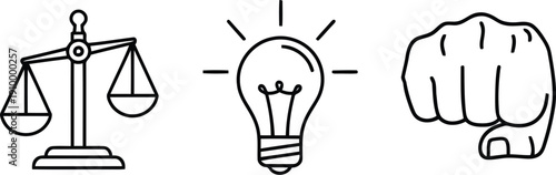 Ethical creativity resilience icons representing business values and personal strengths for success vector