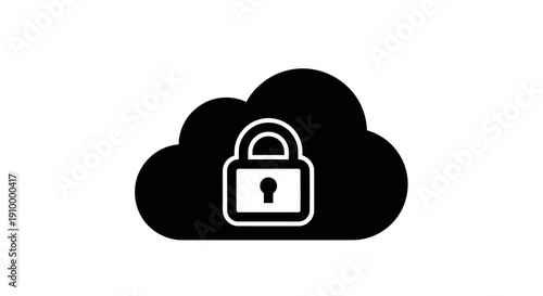 Cloud Security Lock Protection Icon.