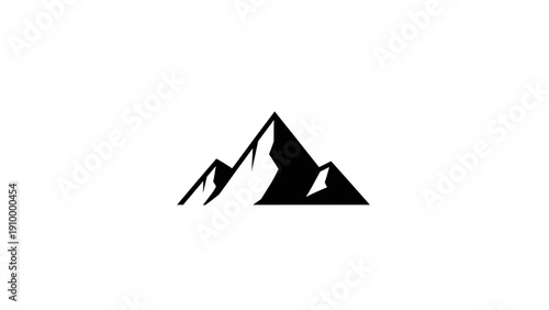Black silhouette of mountain peaks.