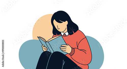 Woman reading a book.