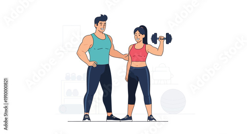 Man and woman working out.