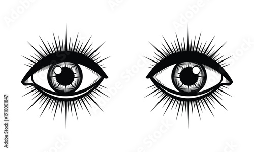 Detailed illustration of a pair of human eyes