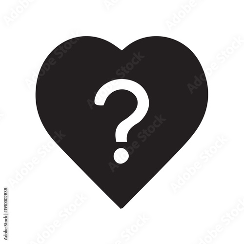question mark in heart shape