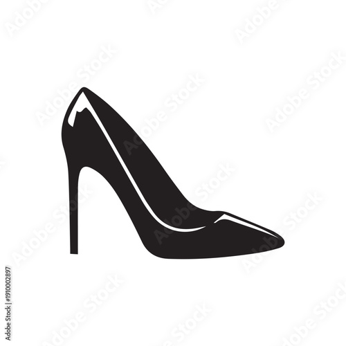 black high heel shoes illustration