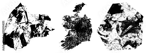 Fragmented crystal rendered in halftone, geometric, abstract mineral forms, vector graphic, isolated pieces, texture, stylized mineralogy.