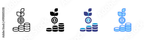 Investment icon set multiple style collection