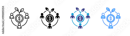 Collaboration icon set multiple style collection