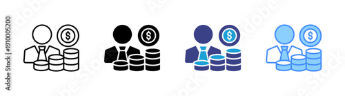 Investor icon set multiple style collection