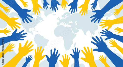 World Down Syndrome Day, symbolizing international unity, support, and a collective call for peace and humanitarian aid