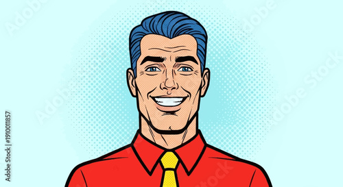 Cartoon Man Smiling.