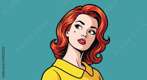Cartoon Woman Portrait Illustration.