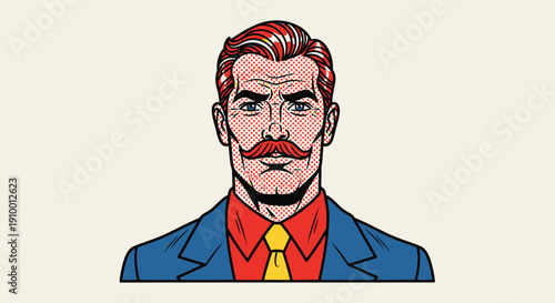 Illustration of Businessman Portrait.