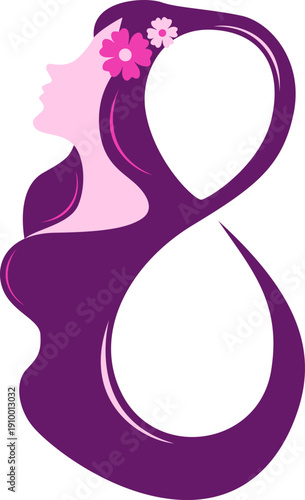 Women's Day Number Eight Silhouette