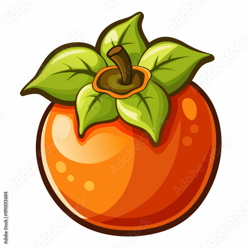 colorful illustration of a Sweet Persimmon Macro Detail Close Up