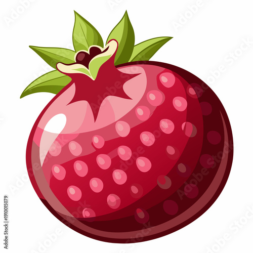 colorful illustration of a Fresh Pomegranate Fruit Isolated on White Background
