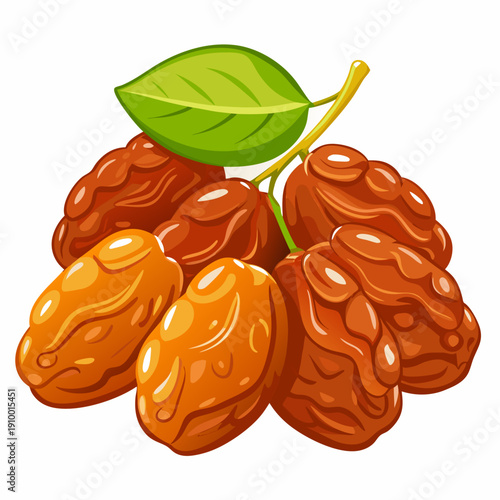 colorful illustration of a Sweet Raisins in Wooden Bowl