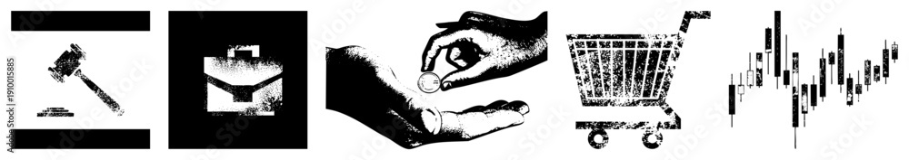 Fototapeta premium Hand holding coin, monetary exchange, payment symbol, transaction, finance graphic, business deal, cash transfer.