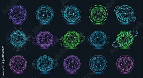 Abstract Digital Globe Network Connection Concept