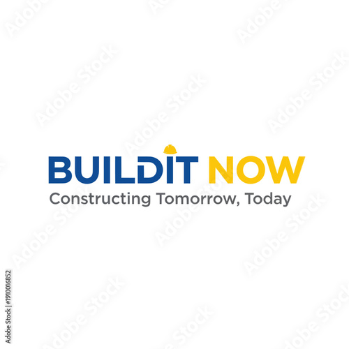 Builditnow Logo Construction Company Branding Identity.