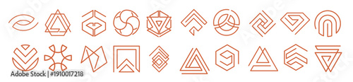 geometric design logo icon set 