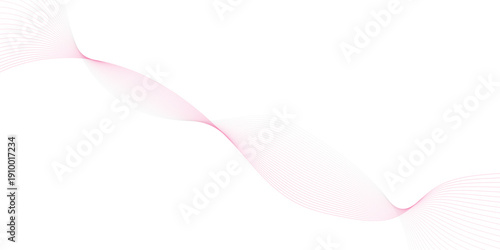 Abstract smooth wave on a white background. Dynamic sound wave. Design element. Vector illustration. 
