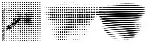 Vector art using halftone dots and brush strokes, graphic design element, digital illustration,, stylized texture, visual abstraction.