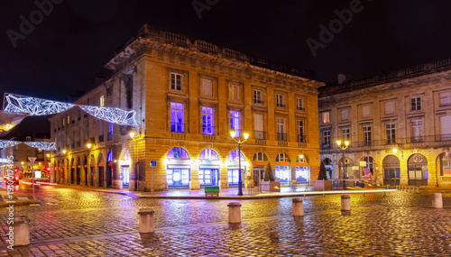 Reims city at night in france