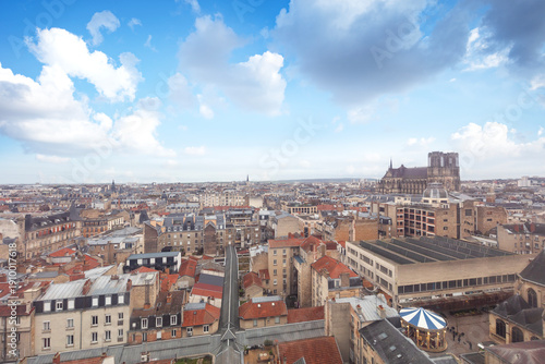 Aerial view of reims in france