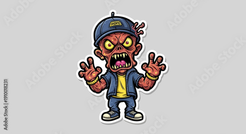 Cartoon Zombie Character Illustration.