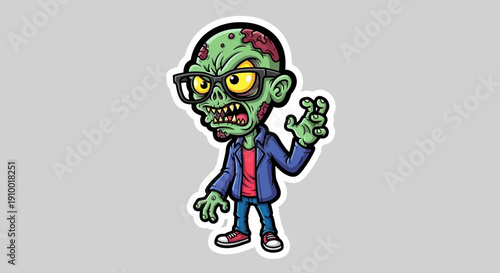 Cartoon Zombie Character Illustration.