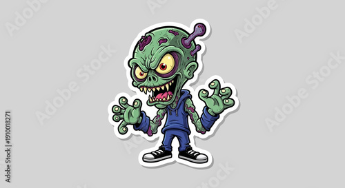 Cartoon Zombie Character Illustration.