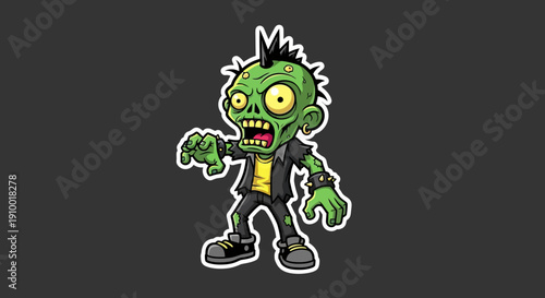Cartoon Zombie Character Illustration.