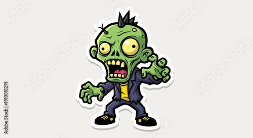Cartoon Zombie Character Illustration.
