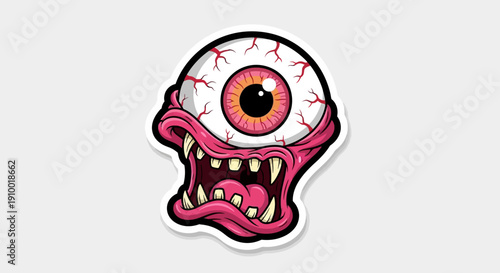 Eyeball Monster Cartoon Character.