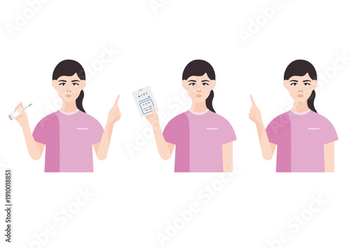 看護師のイラスト素材セット（上半身）