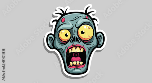 Zombie Cartoon Character Face.