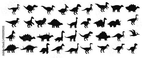 Collection of Multicolored Dinosaurs