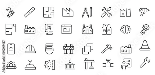 Comprehensive Engineering Icon Set: Precision-crafted icons for mechanical, civil, electrical, and software engineering projects.