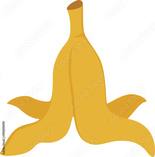 Banana peel garbage illustration. World cleanup day. Vector isolated.