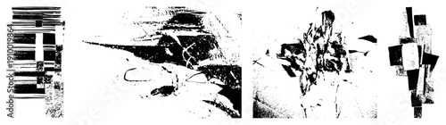 Fragmented shapes, bold, composition, graphic design elements, modern art abstraction, stylized forms, vector illustration.