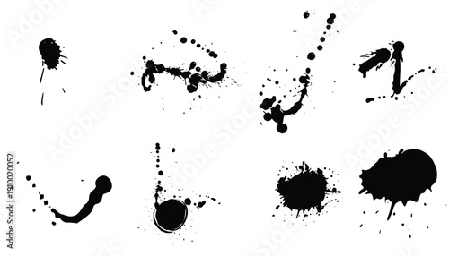 ink splash stain shape brush abstract spatter isolated