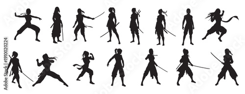female ninja character silhouette