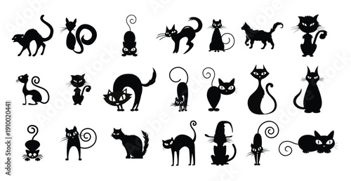 halloween silhouettes black icons and characters trumpkin