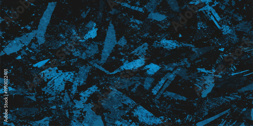 An abstract blue grunge texture with a weathered paint pattern on an aged wall creates a cold vintage backdrop reminiscent of rough sea water or a winter surface