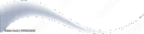 Abstract Wave Pattern of Dark Blue Dots on a White Background