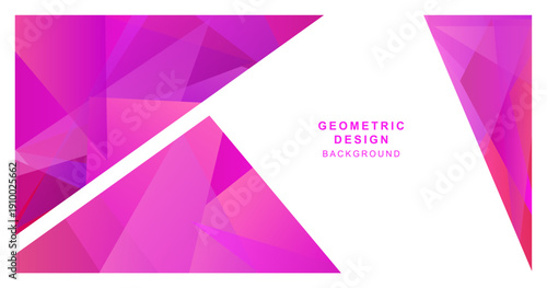 多角形で組み合わせた赤紫色の幾何学的な背景素材