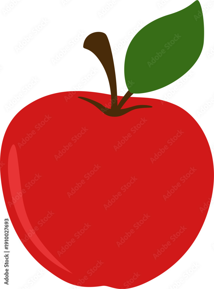 Fototapeta premium Red Apple Vector Illustration Isolated