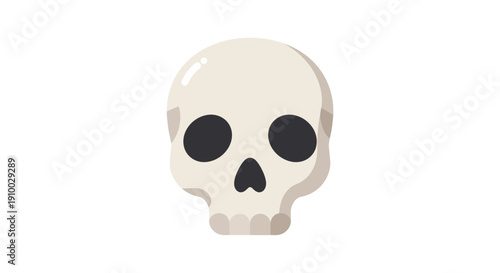 A simple, flat vector illustration of a human skull, a common symbol for danger, death, or Halloween